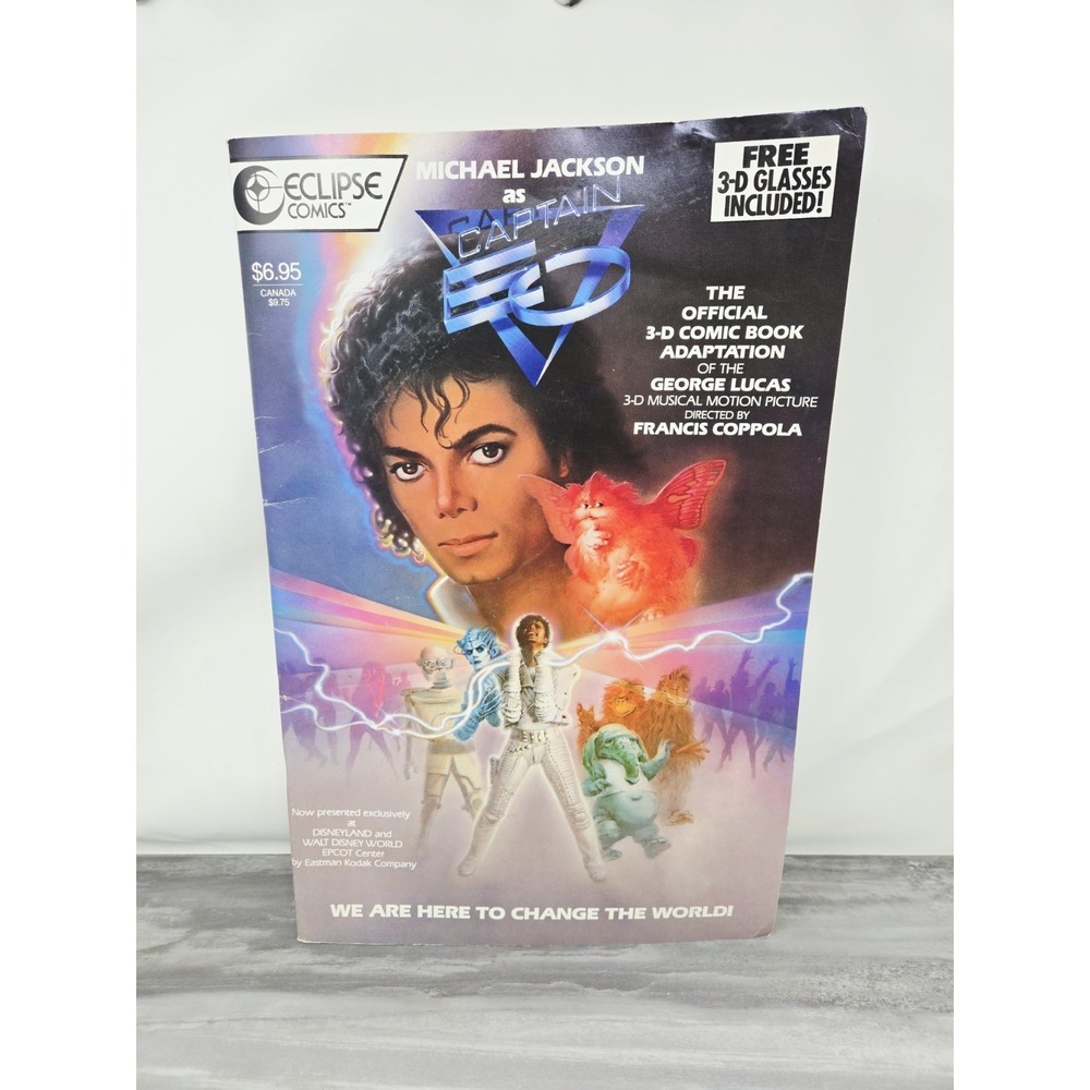 Michael Jackson‎ Captain EO 3D Comic Book Eclipse Comics (1987) w/ 3D vision 17"